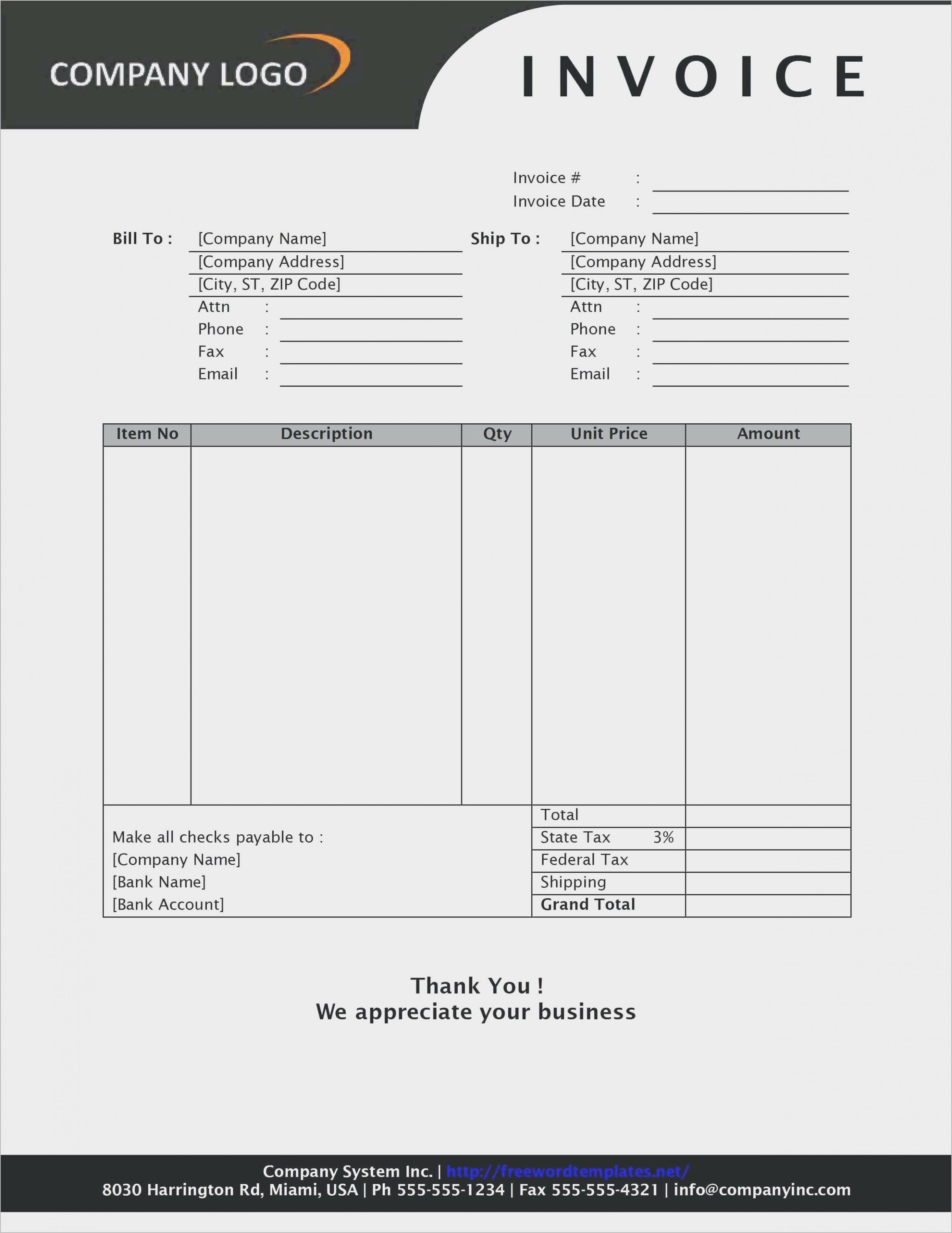 Free Sample Business Invoice Form Templates to Download