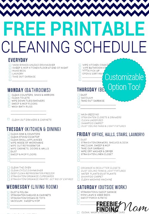 Cleaning Checklist Free Printable