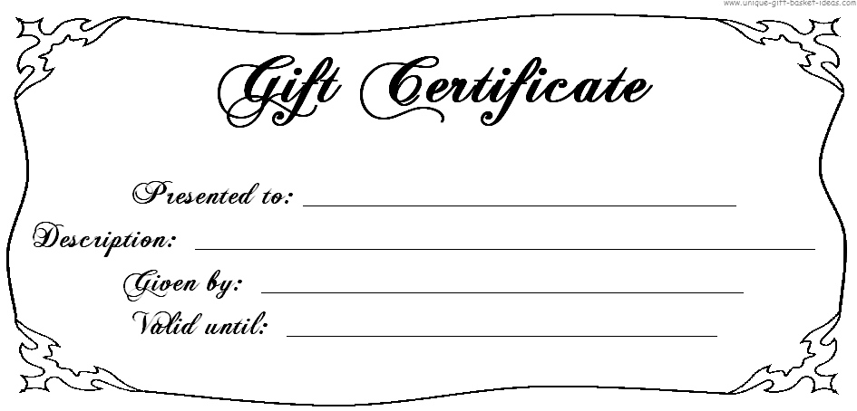 Free Printable Custom Gift Certificates