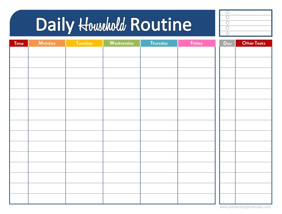 daily schedules for kids printable