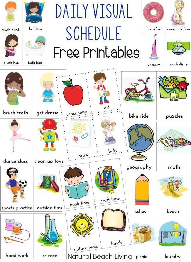 Daily Visual Schedule for Kids Free Printable | Natural Beach 