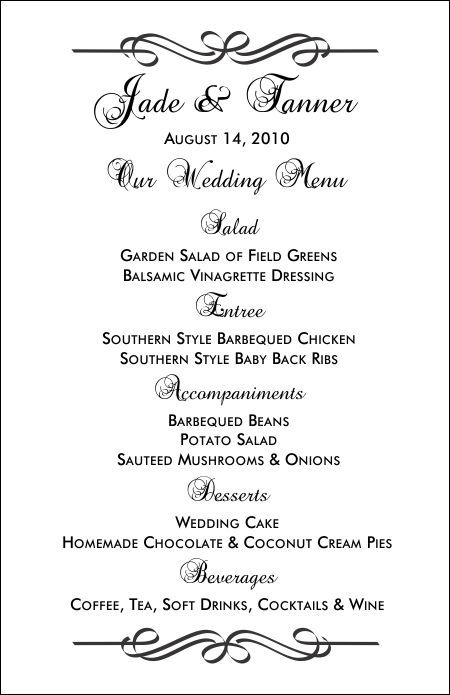 Free Printable Menu Templates and more! | I'M GETTING MARRIED 
