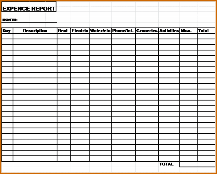 church event expense report template