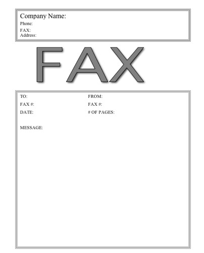 Basic Fax Cover Sheet