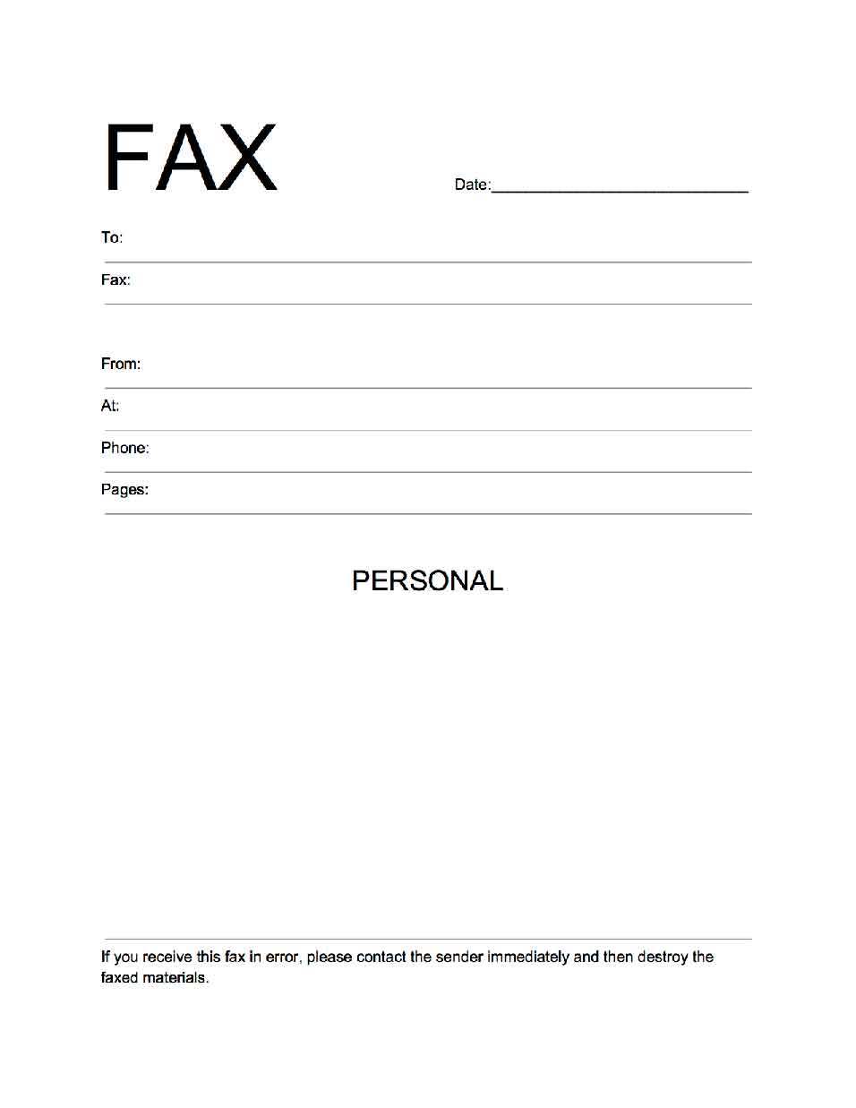 generic fax cover sheet printable pdf