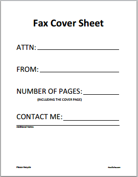 Printable Fax Cover Sheet PDF   Blank Template Sample
