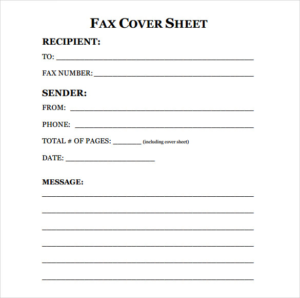 Free Fax Cover Sheet Template   Printable Fax Cover Sheet