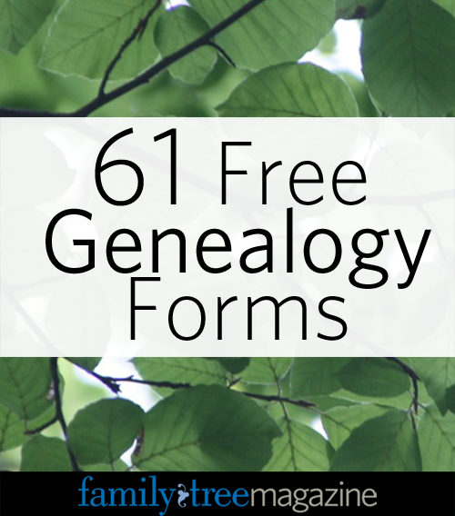 61 Free Genealogy Forms   Family Tree