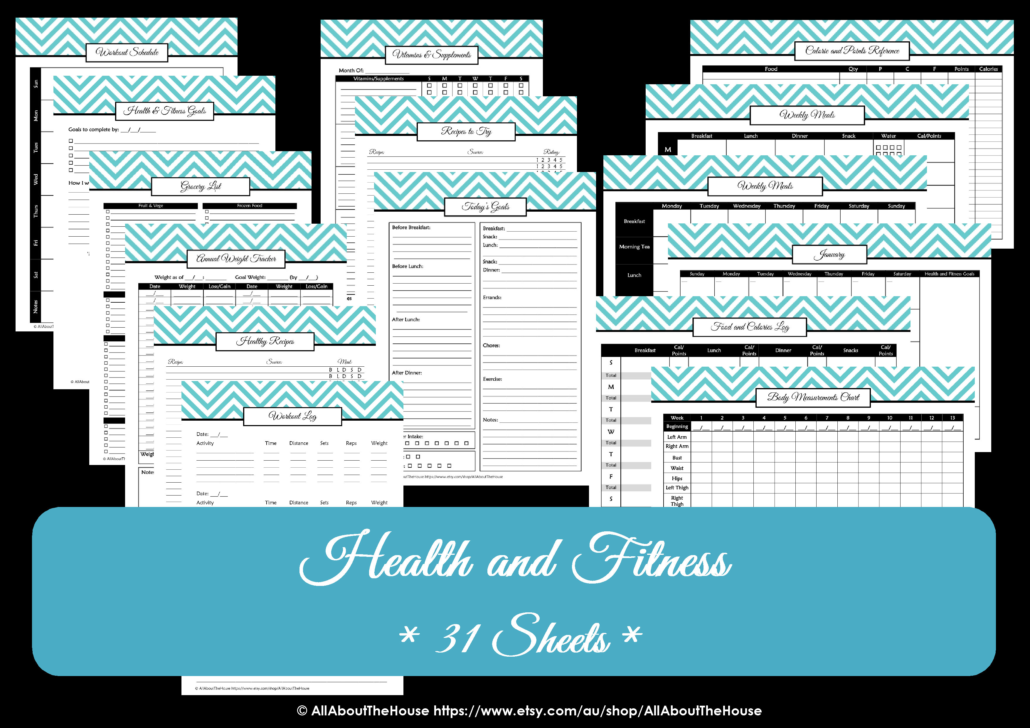 Free Printable Fitness Planner   Meal and Fitness Tracker, Start 