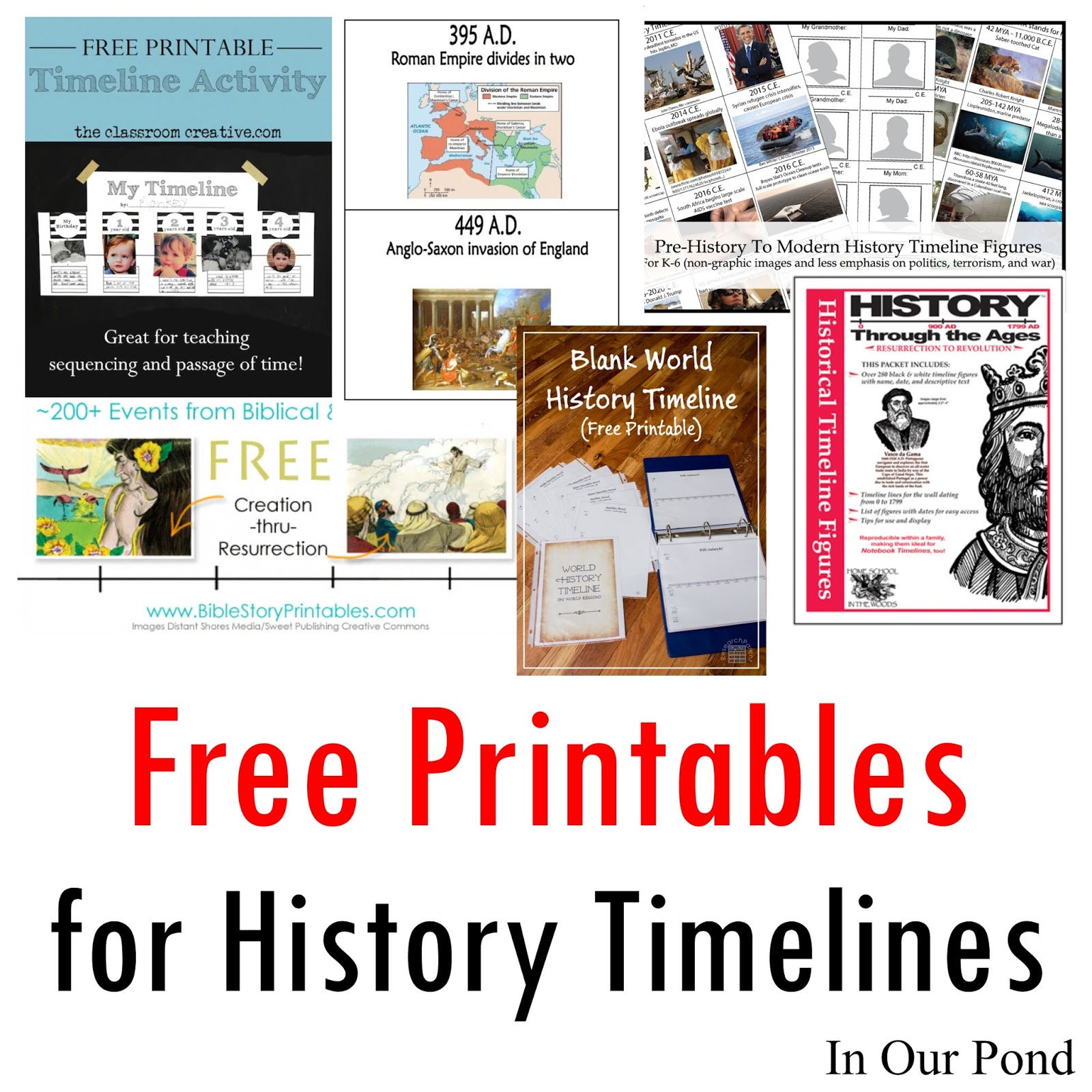 Free Printables for History Timelines   In Our Pond