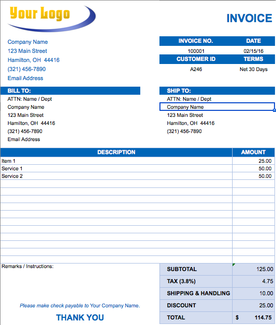 free printable invoice template 10 printable invoice templates and 