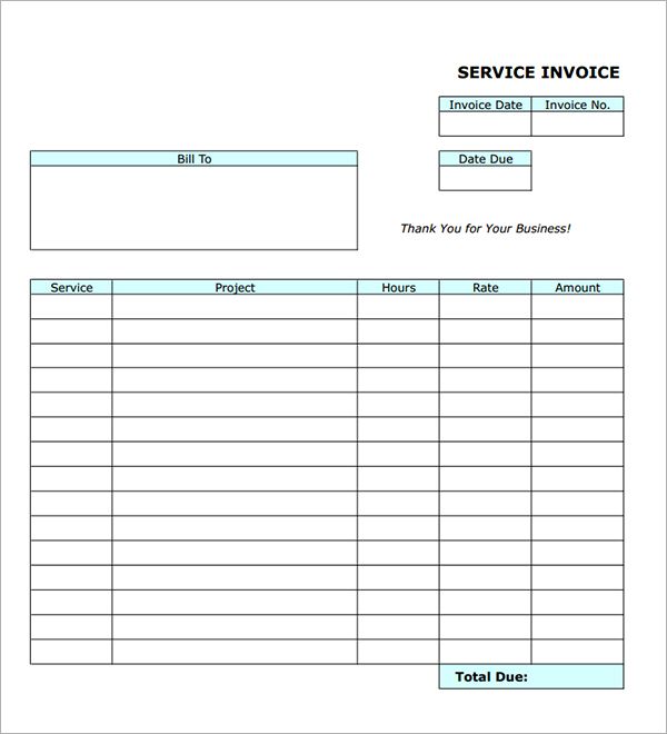 Free Blank Invoice Templates   10 Sample Forms to Download