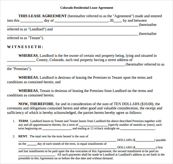 Colorado Residential Lease Agreement | gtld world congress