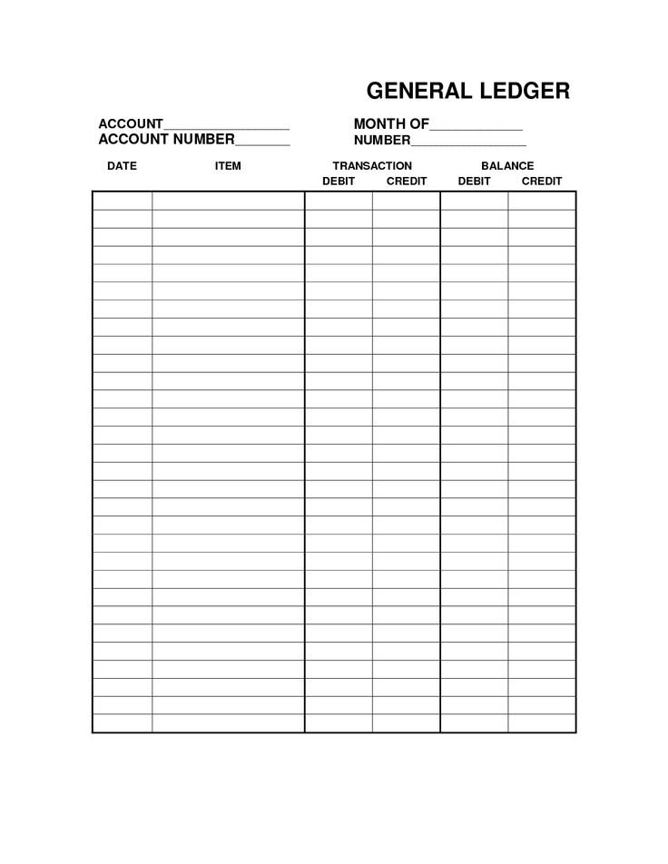 Free Printable General Ledger Sheets Filename | laurapo dol nick