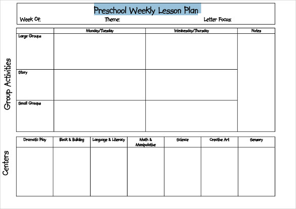 Best Photos of Free Printable Blank Lesson Plan Template   Blank 