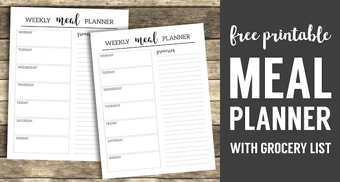 Free Printable Meal Planner Template   Paper Trail Design