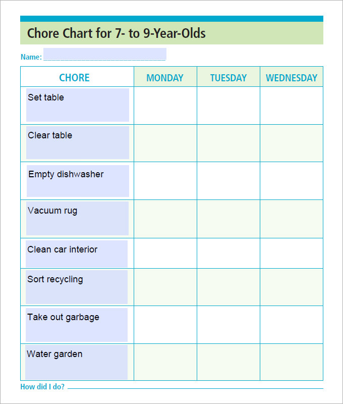 editable chore charts | Printable Monthly Chore Chart | Cleaning 