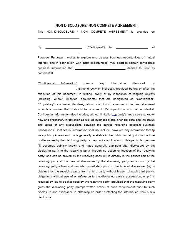 40 Non Disclosure Agreement Templates, Samples & Forms   Template Lab