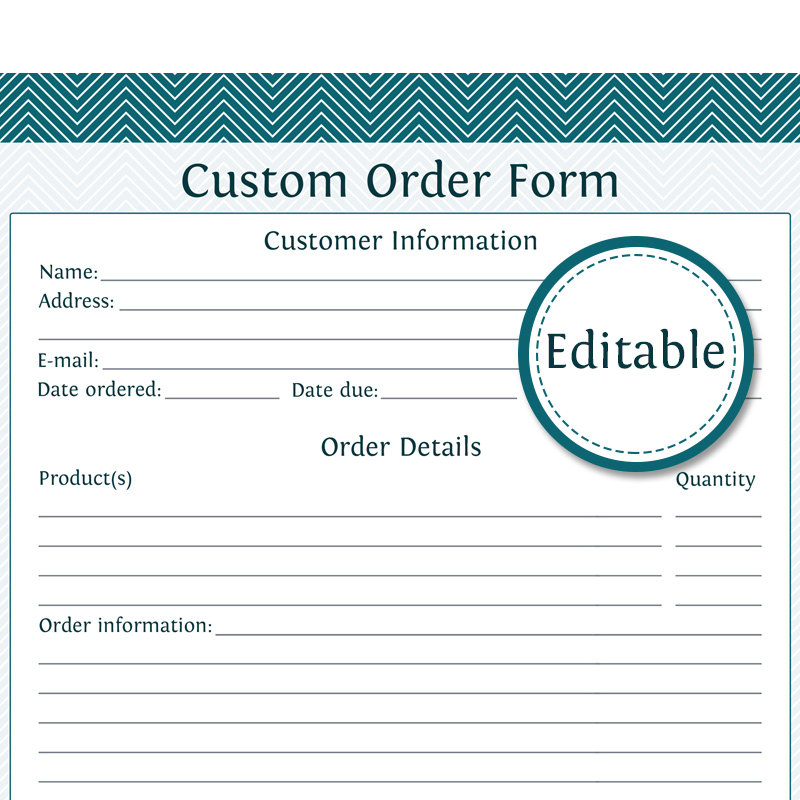 Free Printable Order Form Template 2   laurapo dol nick