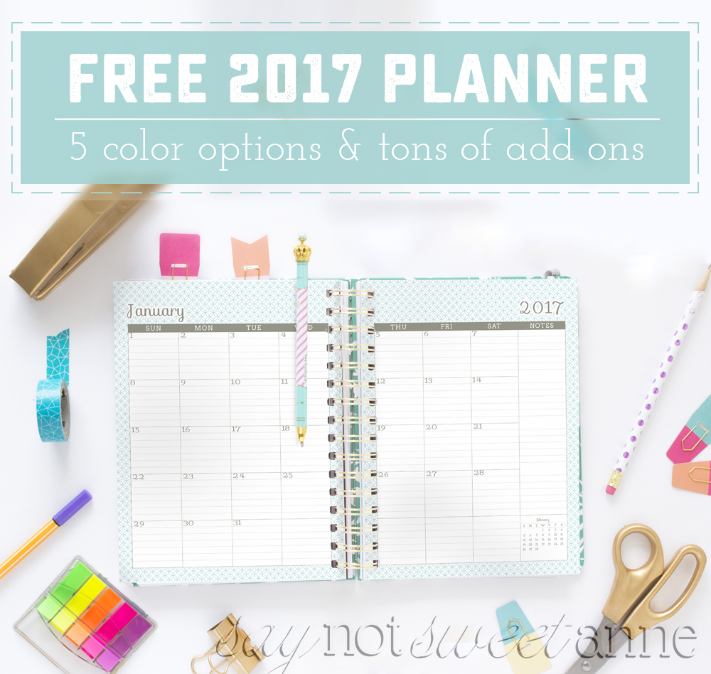 40+ Awesome Free Printable 2017 Calendars and Planners   Sparkles 