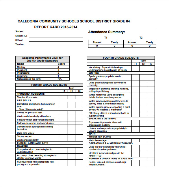 Free Printable Progress Reports for Teachers