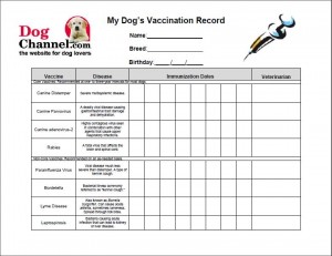 Dog Vaccination Record