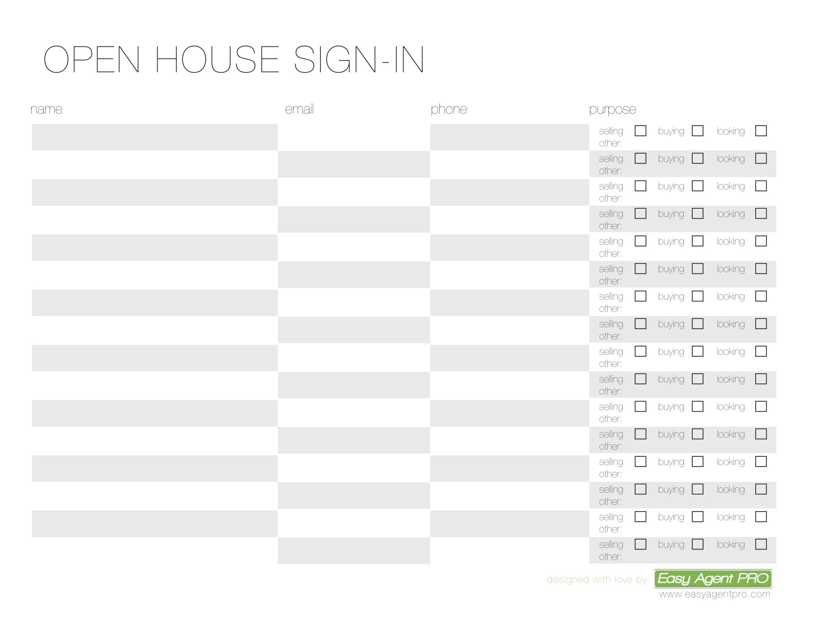 sign in sheet for open houses   Ibov.jonathandedecker.com