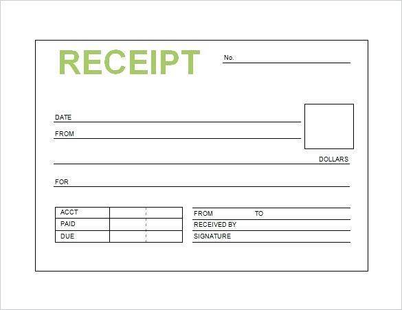 Free Printable Receipts For Services DocTemplates