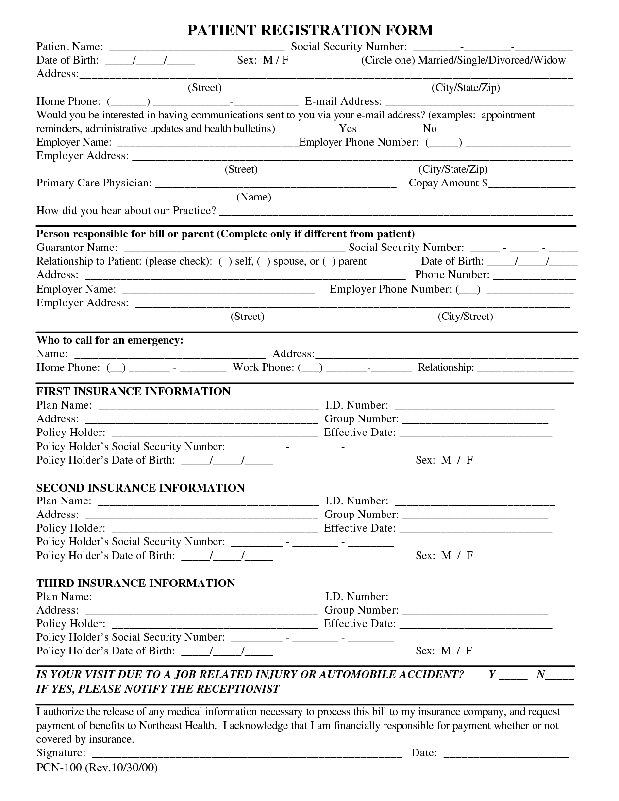 Best Photos of Printable Registration Forms   Printable 
