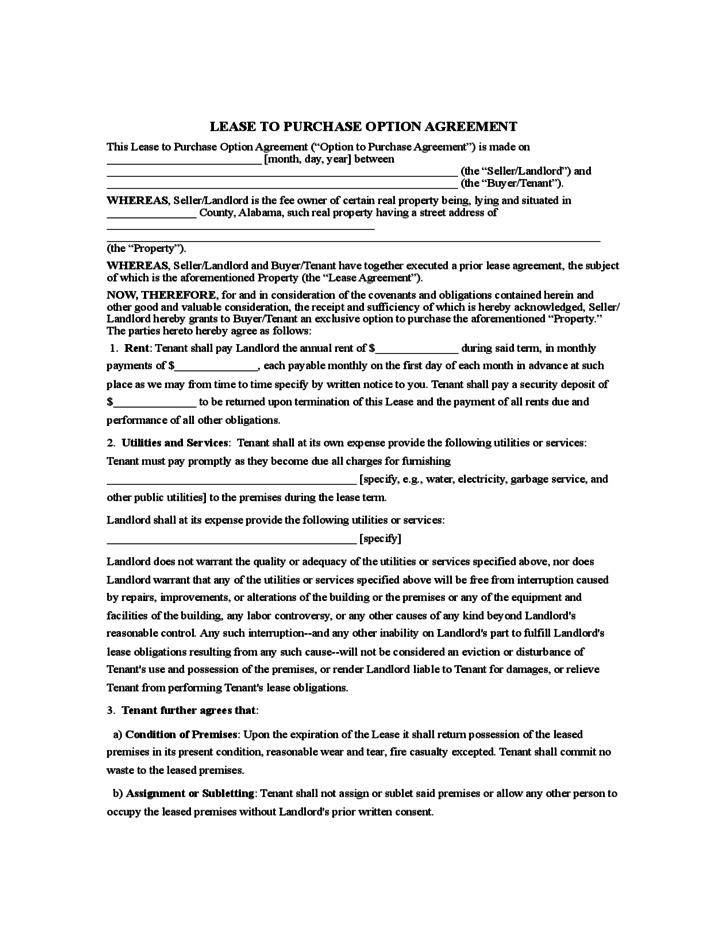 Rent to Own Agreement Sample Form | rent to own | Pinterest 