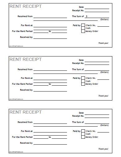 Rent Receipt   Free Printable   AllFreePrintable.  free rent 