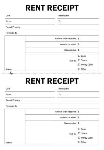 free printable rent receipt template 10 free rent receipt 