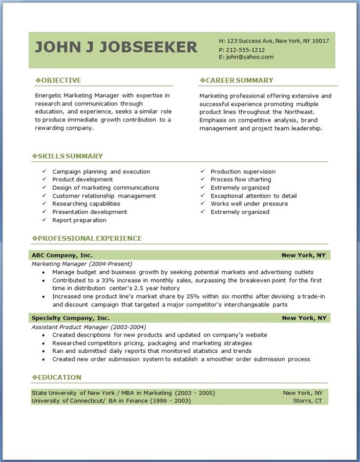 free professional resume templates download | Good to know 