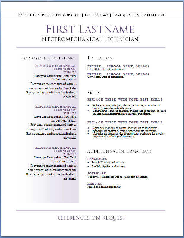 free professional resume templates download | Good to know 