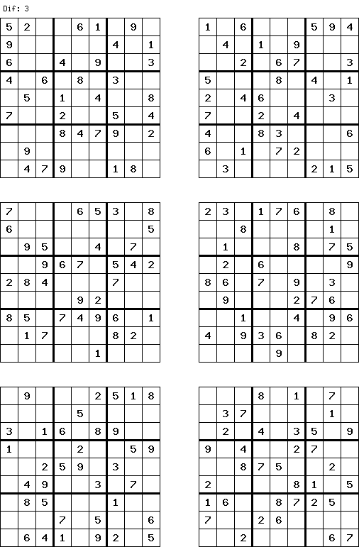 100 Free Printable Sudoku Puzzles