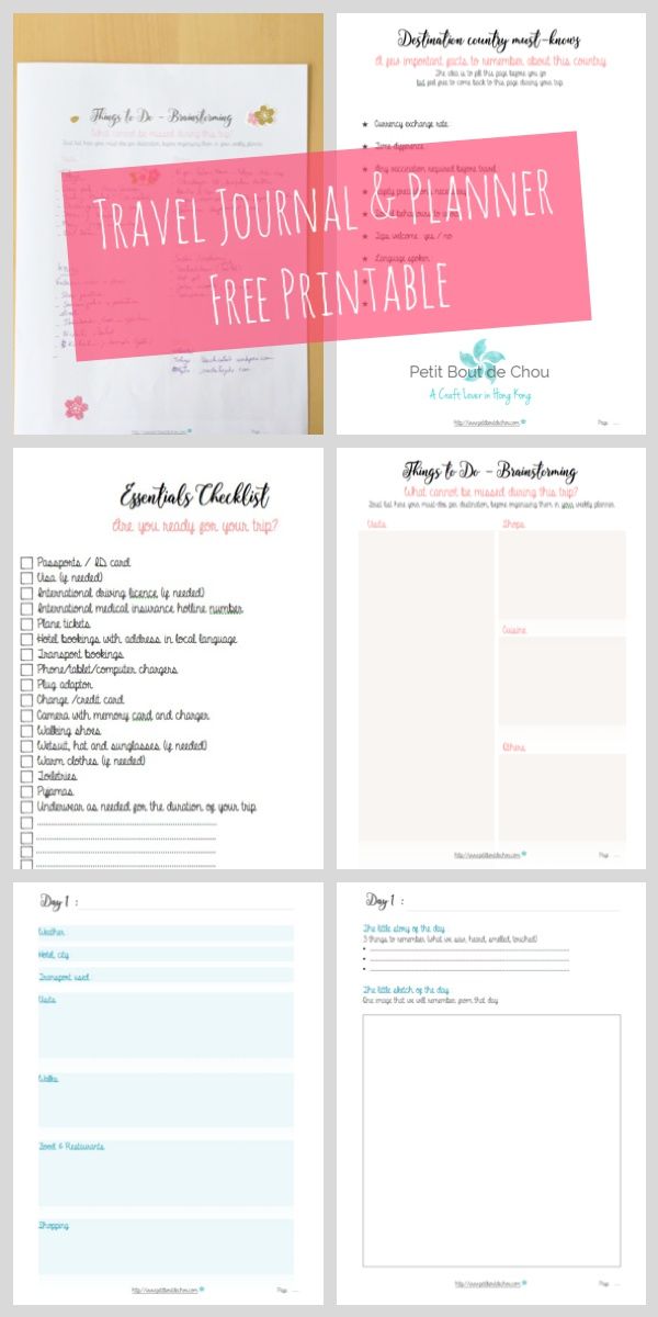 Travel Journal and Planner Printable | Journaling | Pinterest 