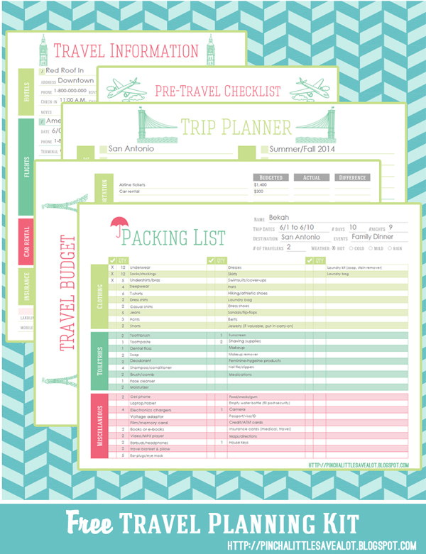 Pinch A Little Save A Lot: Free: Travel Planning Kit