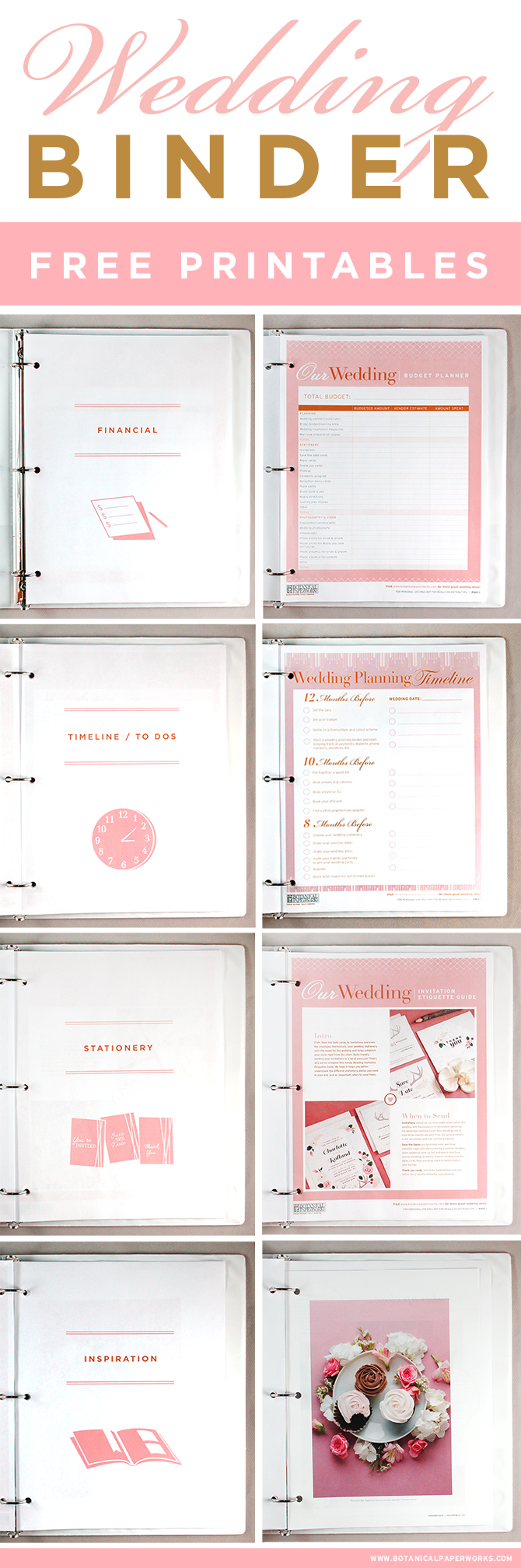 free printables} Wedding Planning Binder | Blog | Botanical PaperWorks