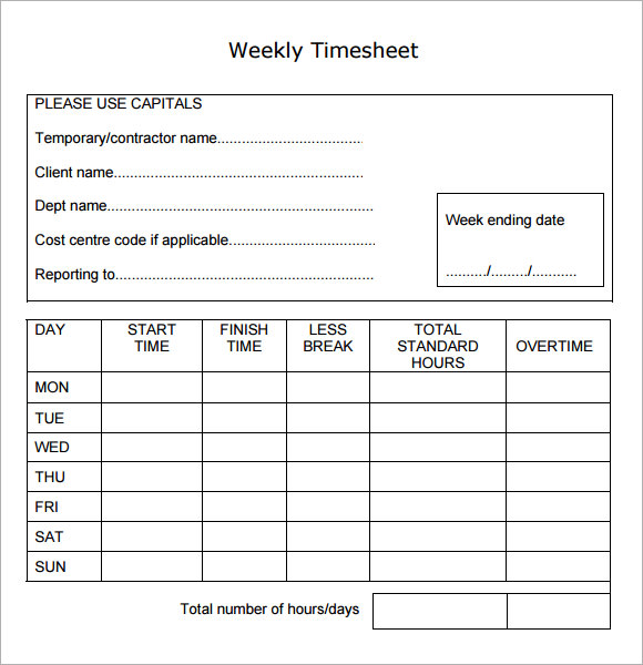 weekly time sheet sample   Demire.agdiffusion.com