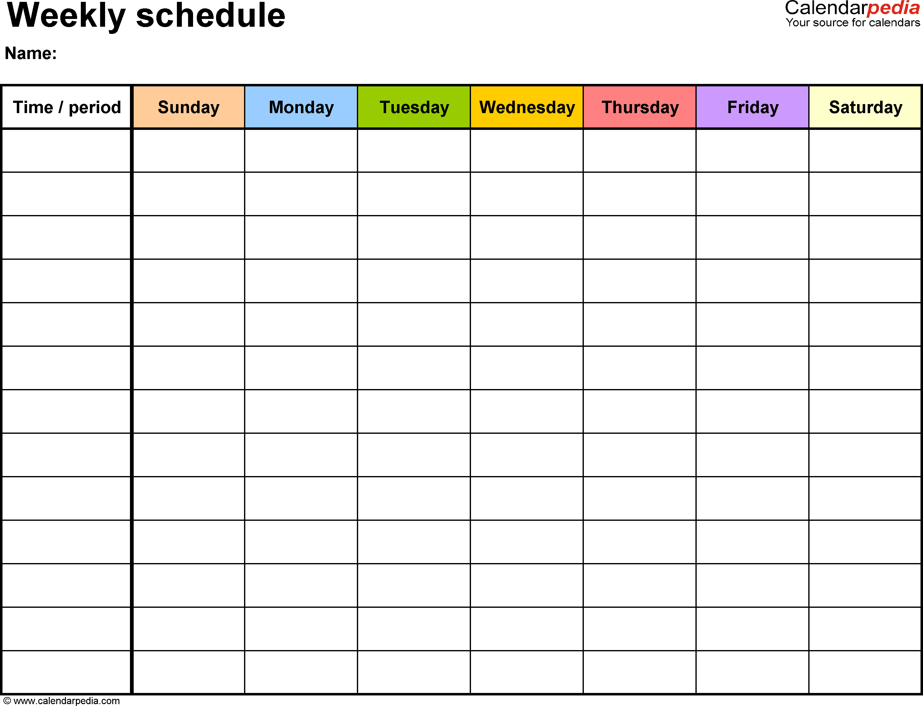 Free Weekly Schedule Templates for PDF   18 templates