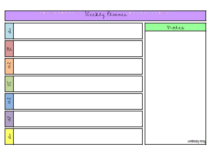 Free Printable Friday} | Weekly Planner