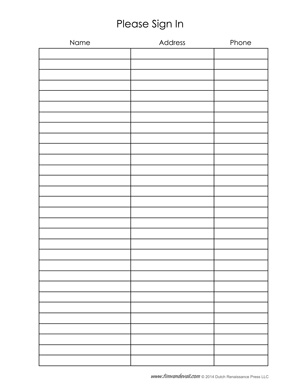 Printable Sign In Sheet | Visitor, Class, and Meeting Sign In Sheets