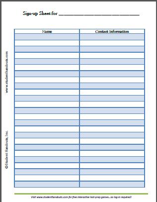 template sign up sheet   zrom.tk