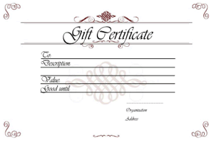 Gift Certificate Templates: printable gift certificates for any 