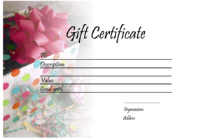 Gift Certificate Templates: printable gift certificates for any 