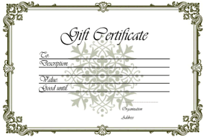 Printable Gift Certificates — Everything in Place