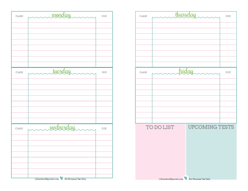 Student Planner Printables | Printables | Pinterest | Student 