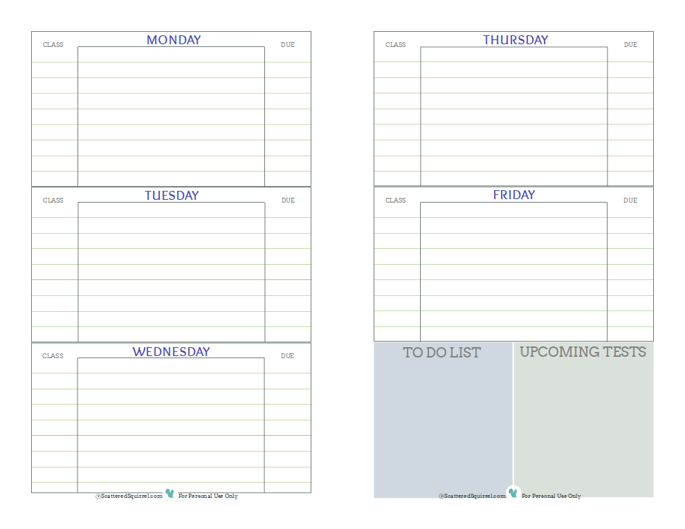 Student Planner Printables | Organize | Pinterest | School 