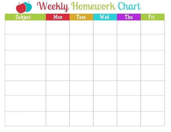 Free Printable Homework Charts