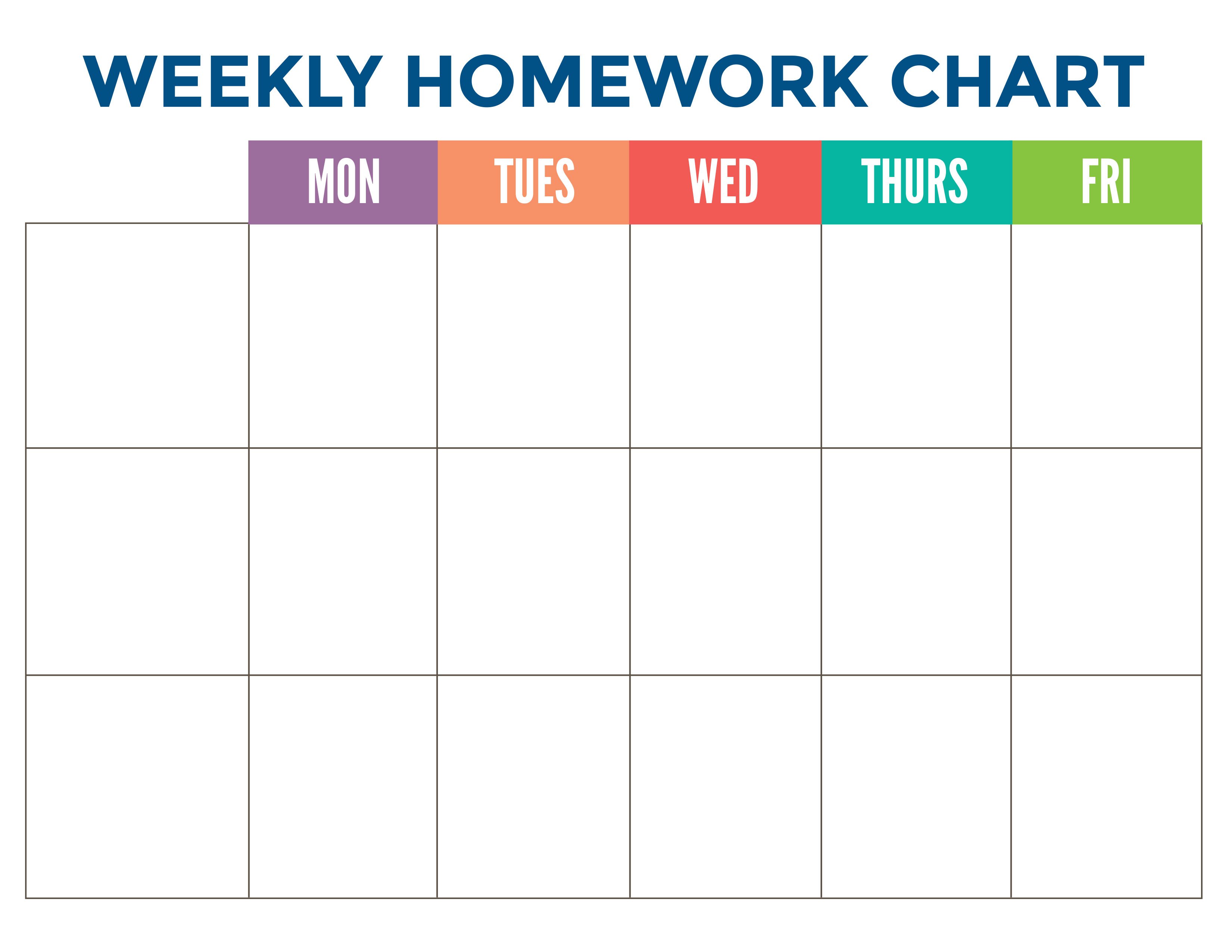 Printable Homework Chart | Label Circus